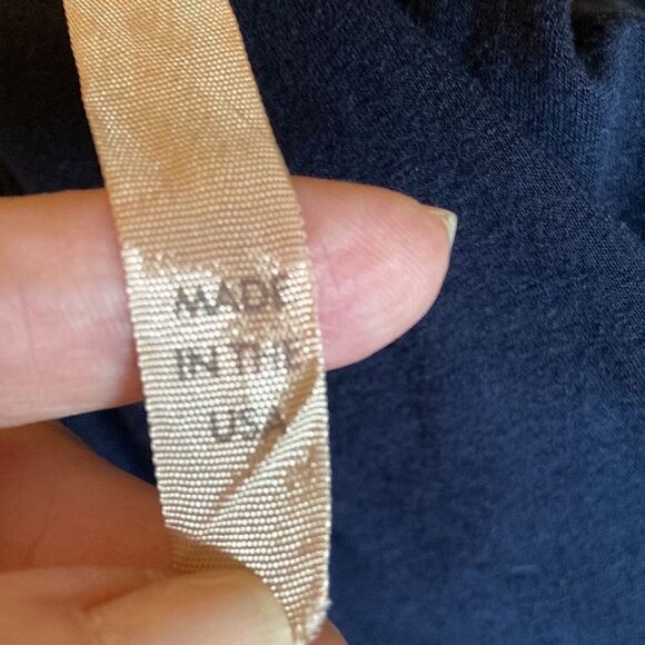 B44 Dressed, Gray/Black Stripe, 3/4 Sleeve Dress with Red Twist back detail. - Picture 8 of 8